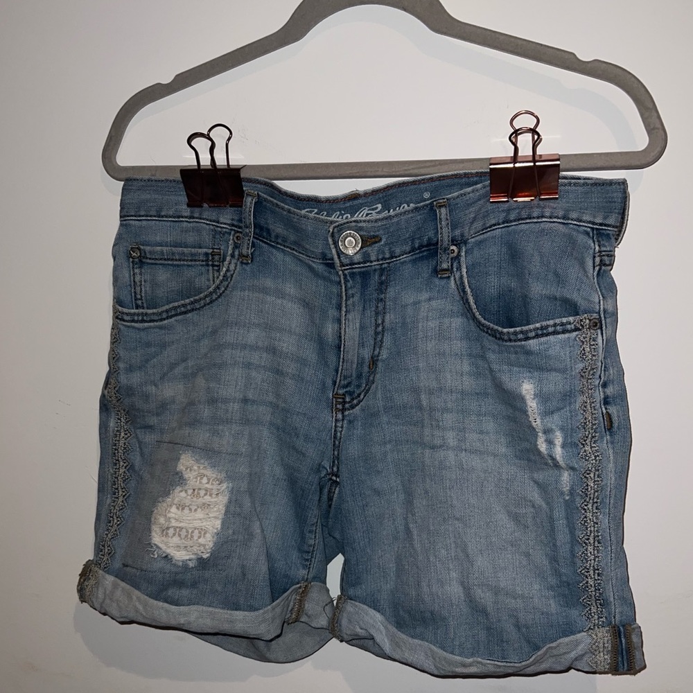 Eddie Bauer embroidered denim shorts